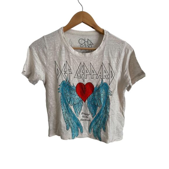 Chaser Tops - Def Leppard Shirt Womens XS 1981 Tour Bringing On The Heartbreak Band Tee